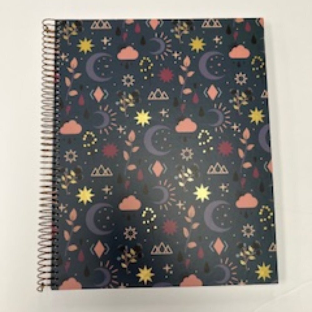 M.Rius A4 4 Subject Floral Moon Notebook 8.5X11